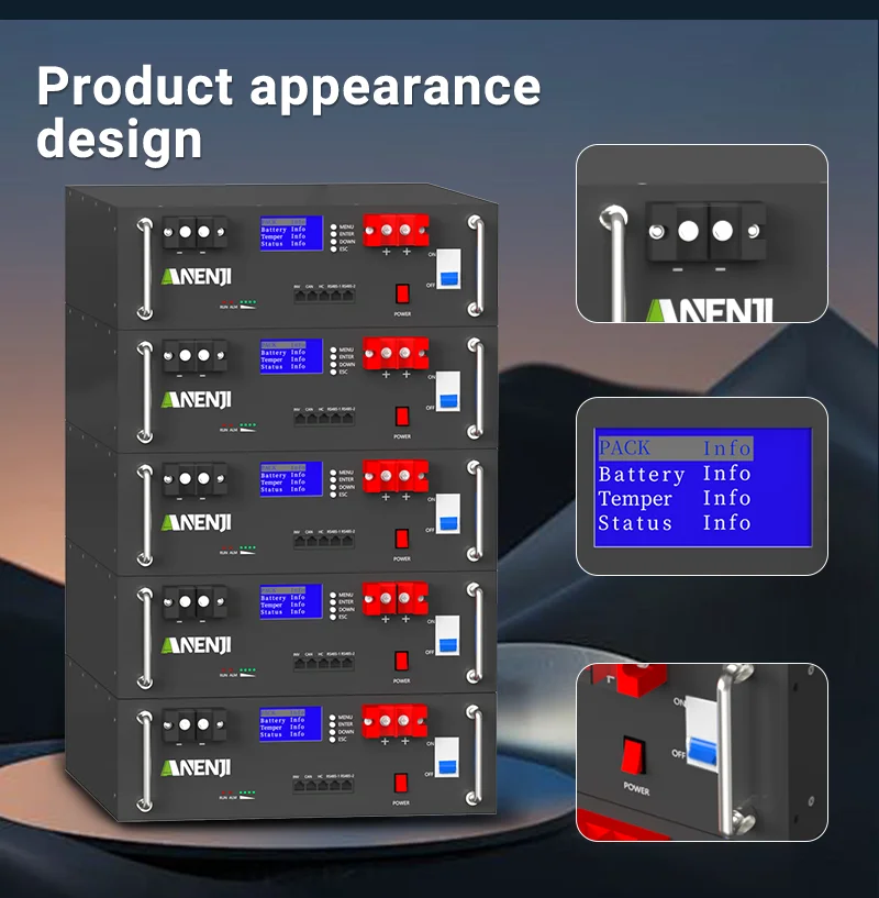 ANENJI 6,2 kW 48V Hybrid-Solarwechselrichter Off-Grid und 51,2V 100AH Rack-Batterie MPPT 120A PV 500VDC Heim-Solarsystem EU auf Lager – Detail 21
