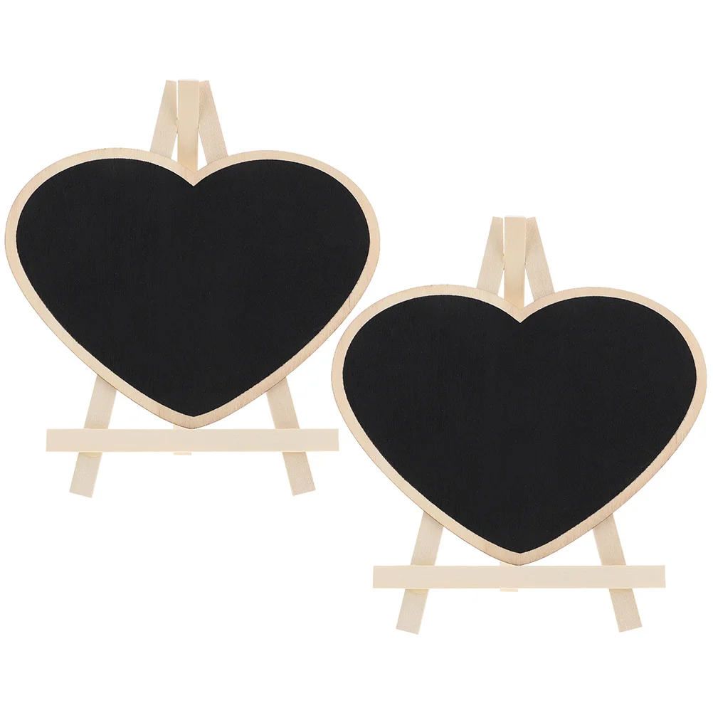 

2 Pcs Vertical Blackboard Chalkboard Set Mini Signs with Stand Pub Small Wooden Standing Message Lightweight