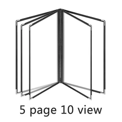 5 Page 10 View Menu Covers 8.5 x 11 Inch Transparent Restaurant Menu Folder with Metal Corners Fits A4 Size Paper