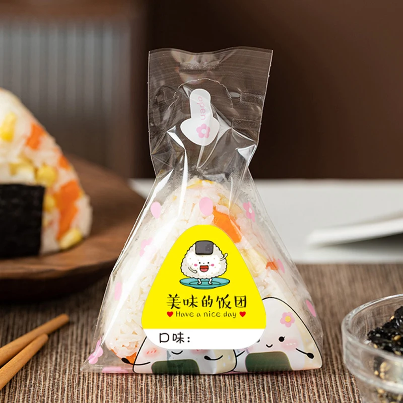 뜨거운 음식을 위한 80개 삼각형 주먹밥 포장 백 스티커, 김, 오니기리, 스시 백 스티커, 스시 만들기 틀, 도구, 도시락 액세서리