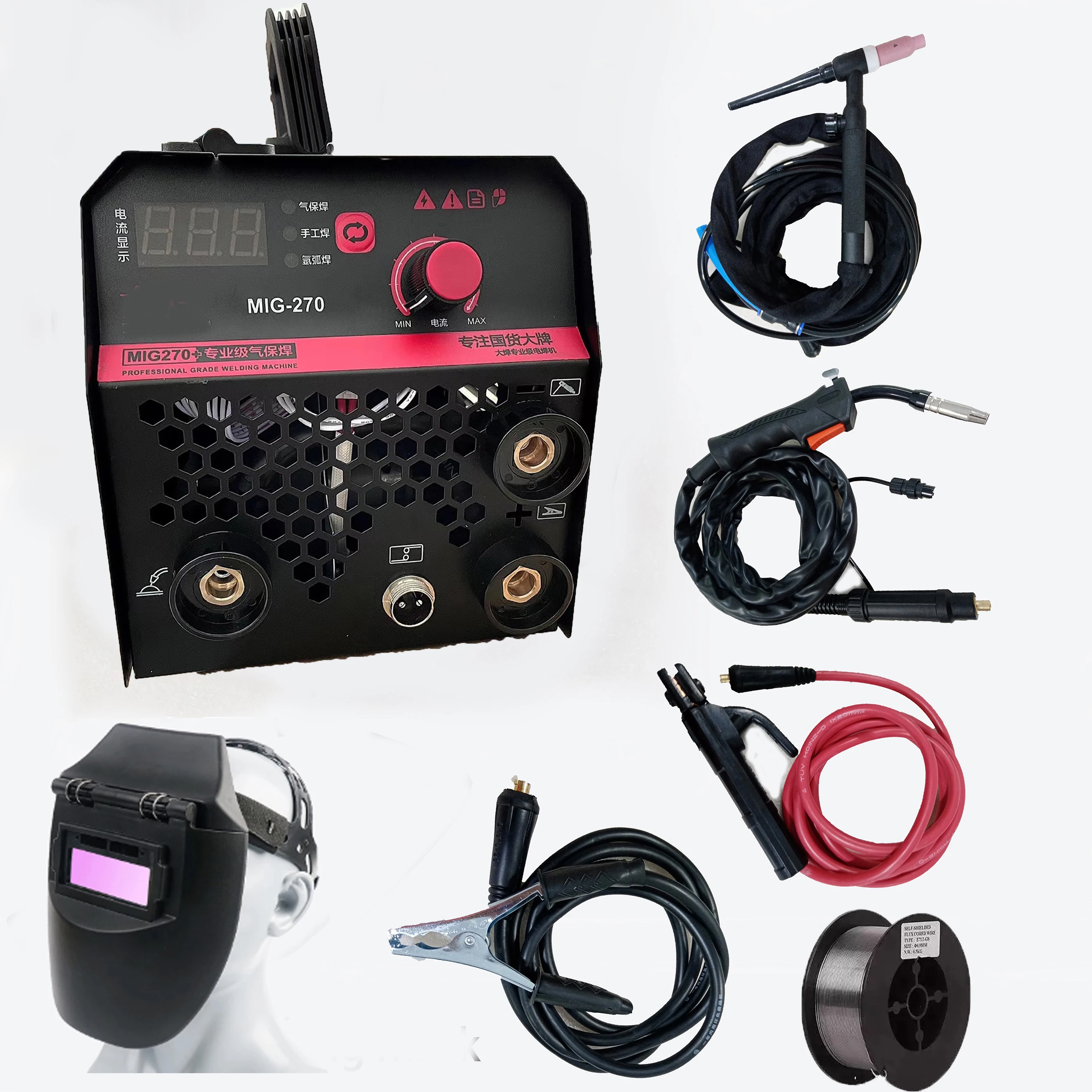 3 in1 MIG Gasless Welding Machine Voltage 220V MIG/MMA TIG Welder with welding helmet