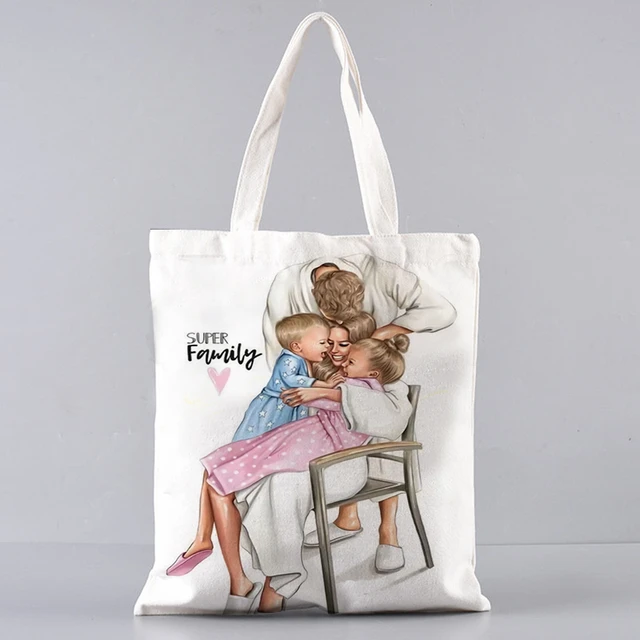 Mom and Baby Folding Women Casual Handbags Eco Reusable Shopping