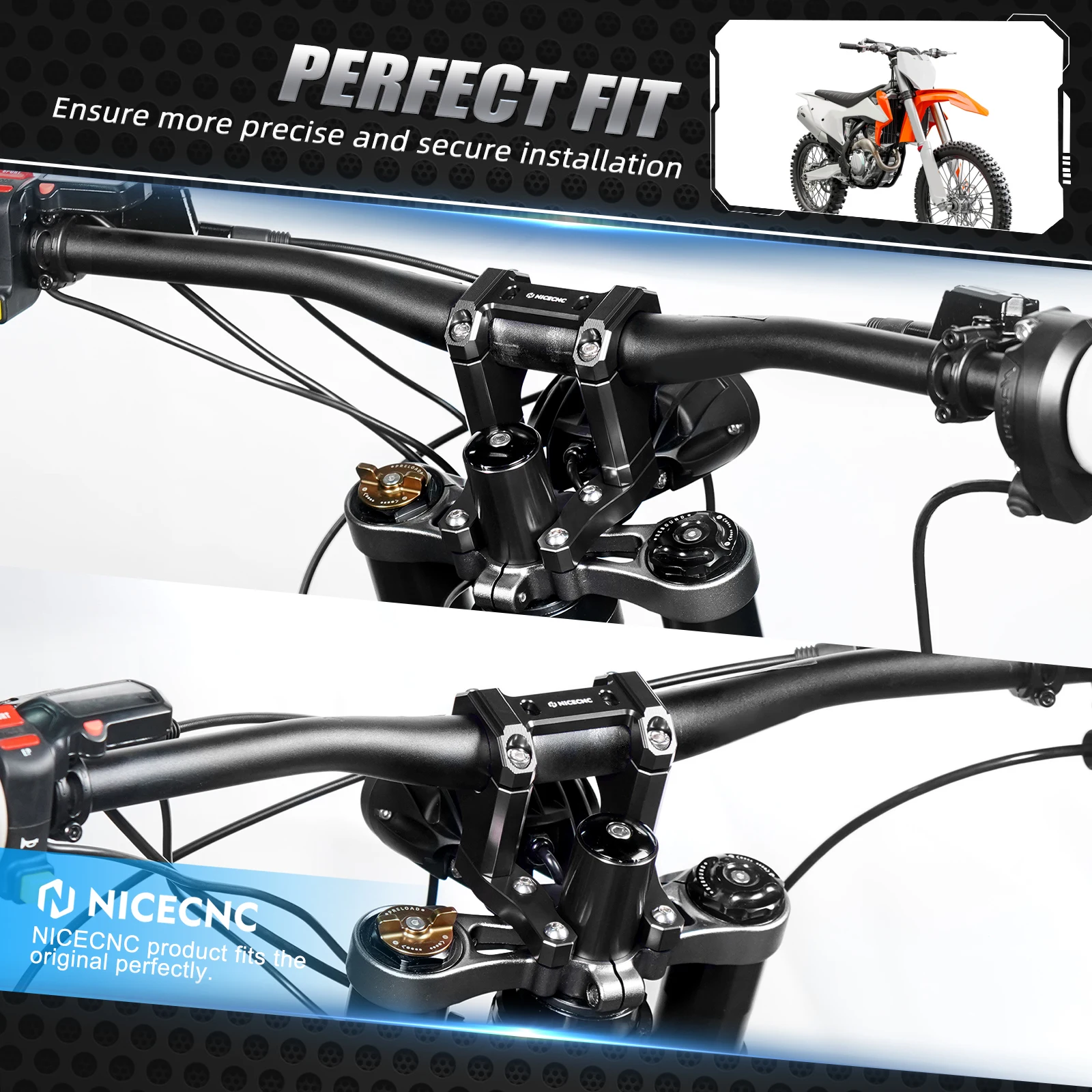 NICECNC Front Lenker Bar Riser Halterung Obere Triple Clamp Top Link Platte Halterung Heighten Kit Für Surron Light Bee X S – Detail 20