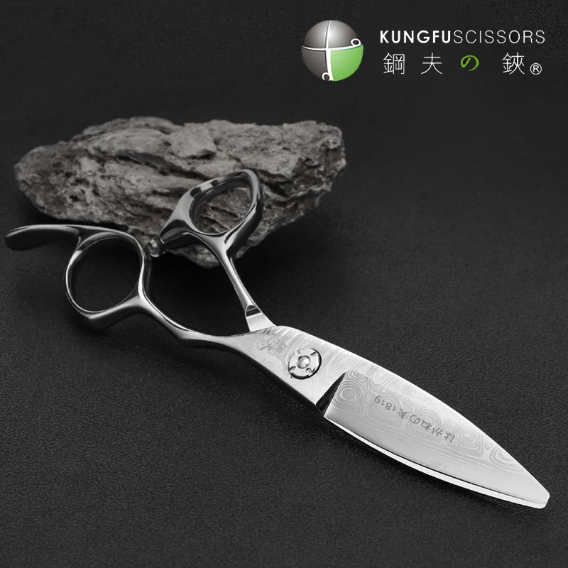 KUNGFU 5.75 인치/6 인치 헤어 커팅 가위 일본 440C 전문 이발사 미용 가위 이발 가위