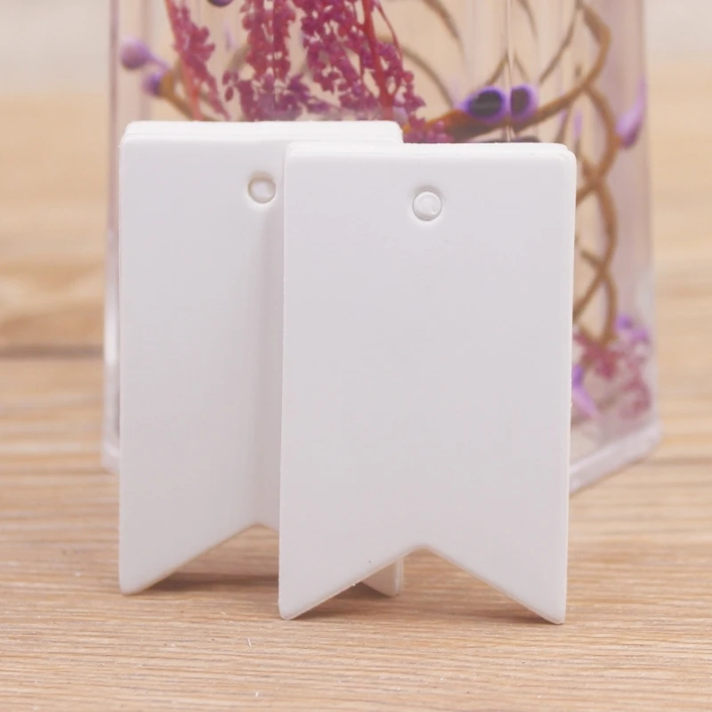 100 Stück 3x5/6x2,5cm Kraftpapier Braun/Weiß/Schwarz Geschenketiketten mit 100 Seilen für Hochzeit, Babygeschenk, Party, Weihnachten, Partyzubehör – Detail 11