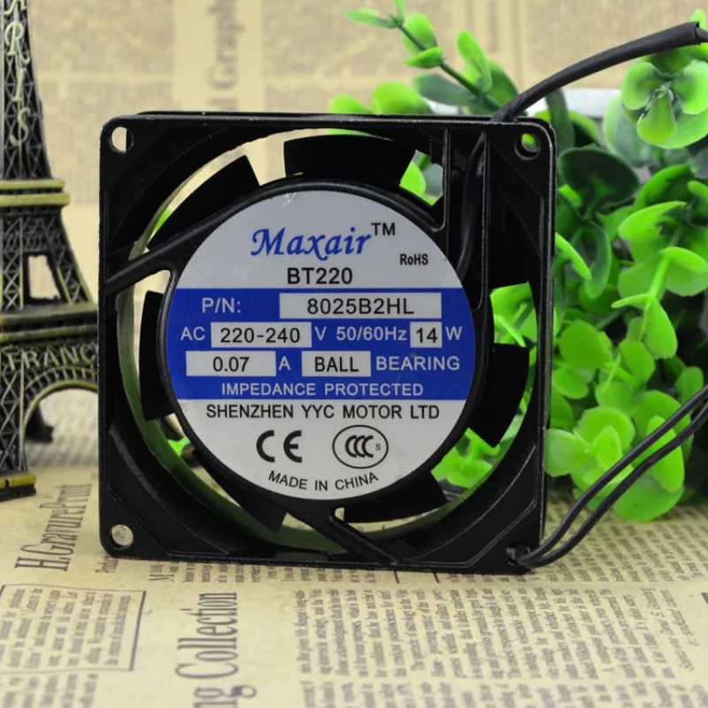 

Новый вентилятор, радиатор для ЦП Maxair BT8025B2HL, осевой вентилятор, охлаждающий вентилятор переменного тока 8025B2HL, Шарикоподшипниковый серверный вентилятор (220 В) 80*80*25 мм
