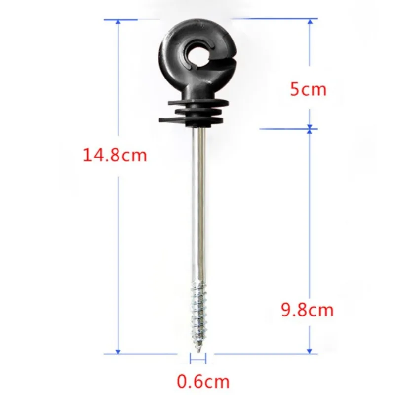 Electric Fence Insulator 10PCS Electric Fence Ring Insulators for Horse Screws Plastic Ring Insulators Long Distance Screws