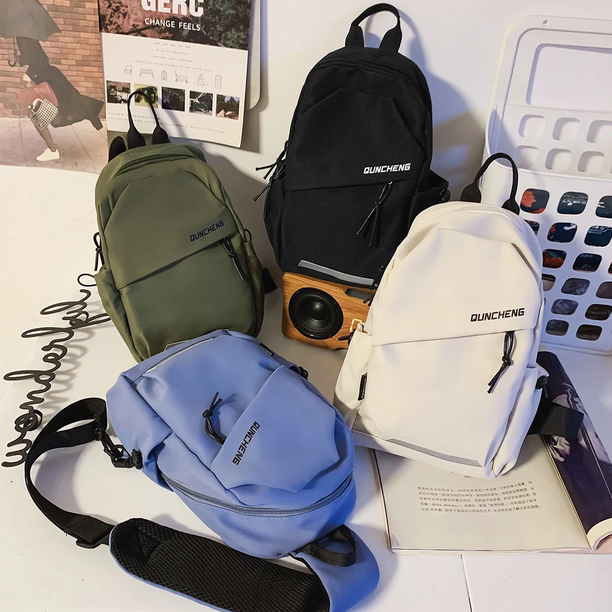 Crossbody Bag Men's Single Shoulder Small Backpack Chest Bag Women's Cycling Sports Mountain Climbing Boys Tablet Lightweight Mo