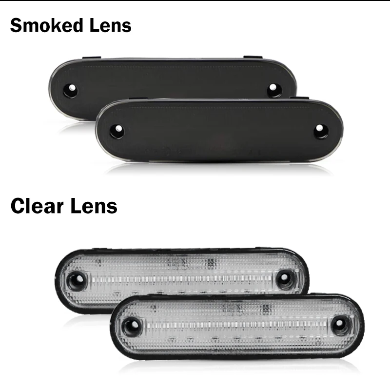 For Mazda Miata MX-5 MX5 1990-2005 Clear & Smoked Lens LED Side Marker Lamp Ambe