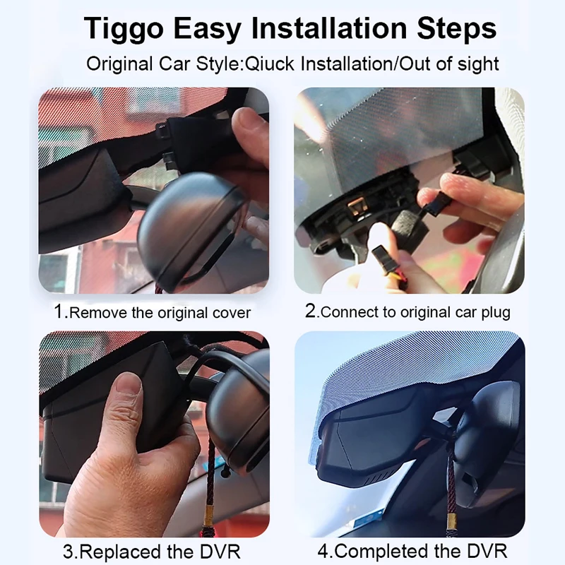 플러그 앤 플레이 차량용 DVR 비디오 레코더, 듀얼 렌즈 대시 캠, Chery Tiggo 7 Tiggo 8 Pro 2020 2021 2022, 4K HD 2160P, 신제품