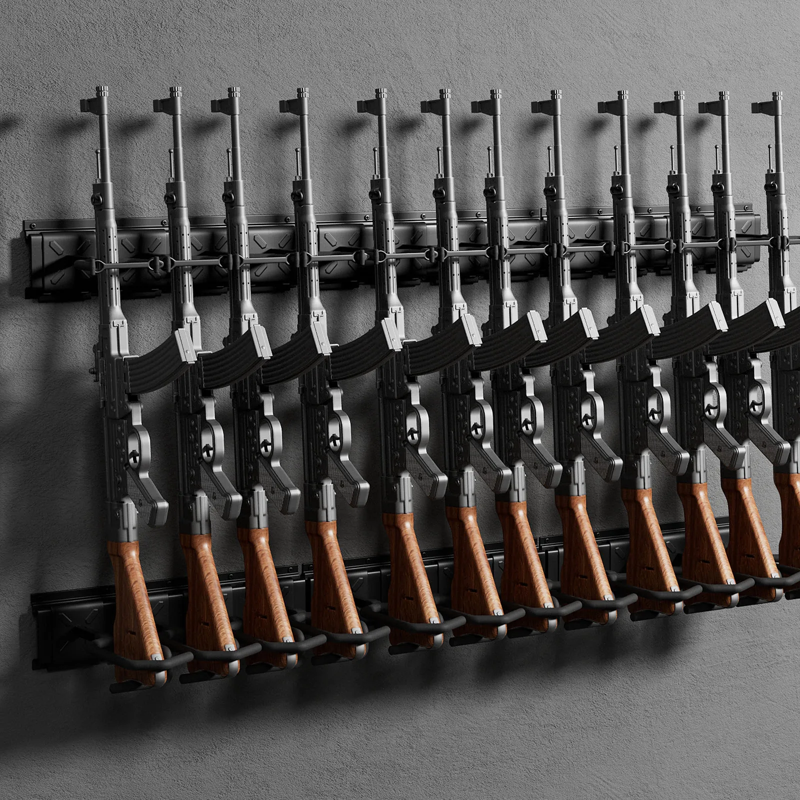 Wall Mounted Steel Gun Rack for Rifles and Shotguns