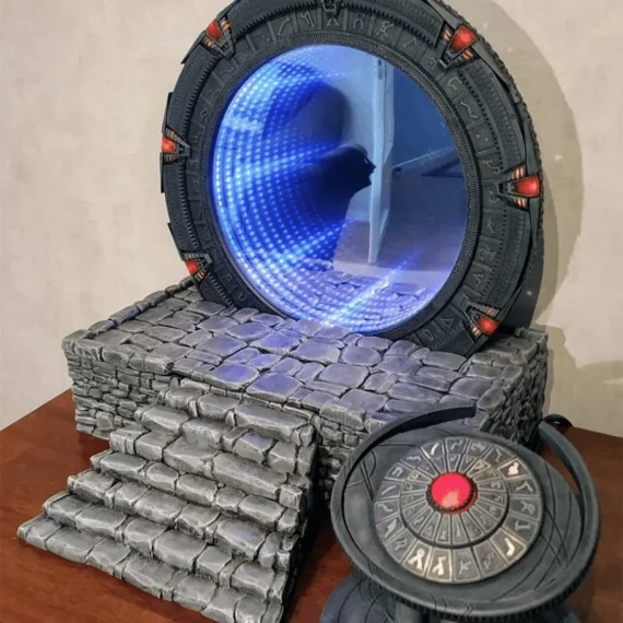 Stargate Resin Leuchtende Zeittunnel-Figur, beleuchtetes Film-Sammlerstück als Deko-Highlight für Sci-Fi-Fans, Geburtstagsgeschenk 1