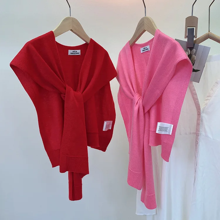 

Korean Fake Collar Solid Color Neck Guard Scarves for Woman's Knitted Warm Shawl Winter Knit Blouse Shoulders False Collar