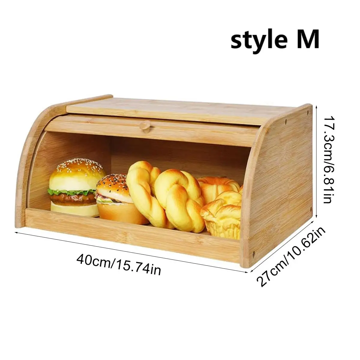 Premium Bamboo Bread Box, Bread Storage And Organizer, Organizer For Kitchen Countertop 3