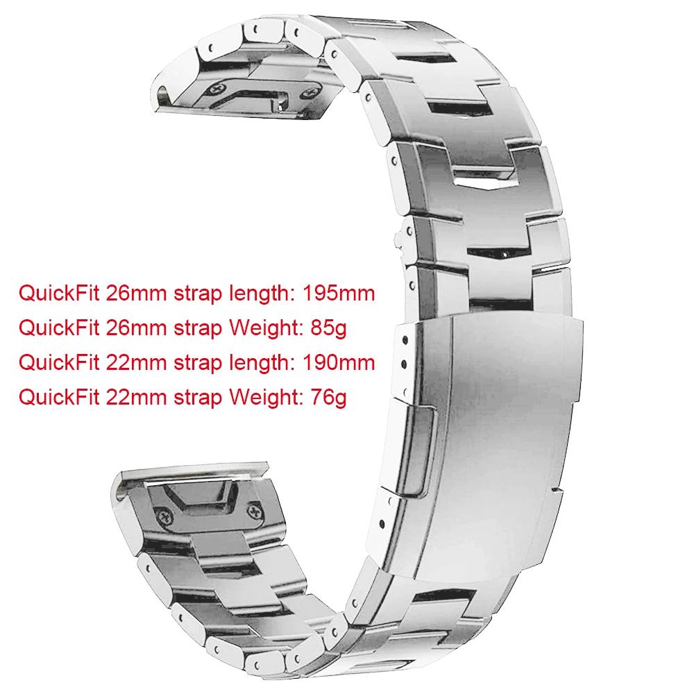Bracelet de montre en titane pour Garmin, bracelet en métal