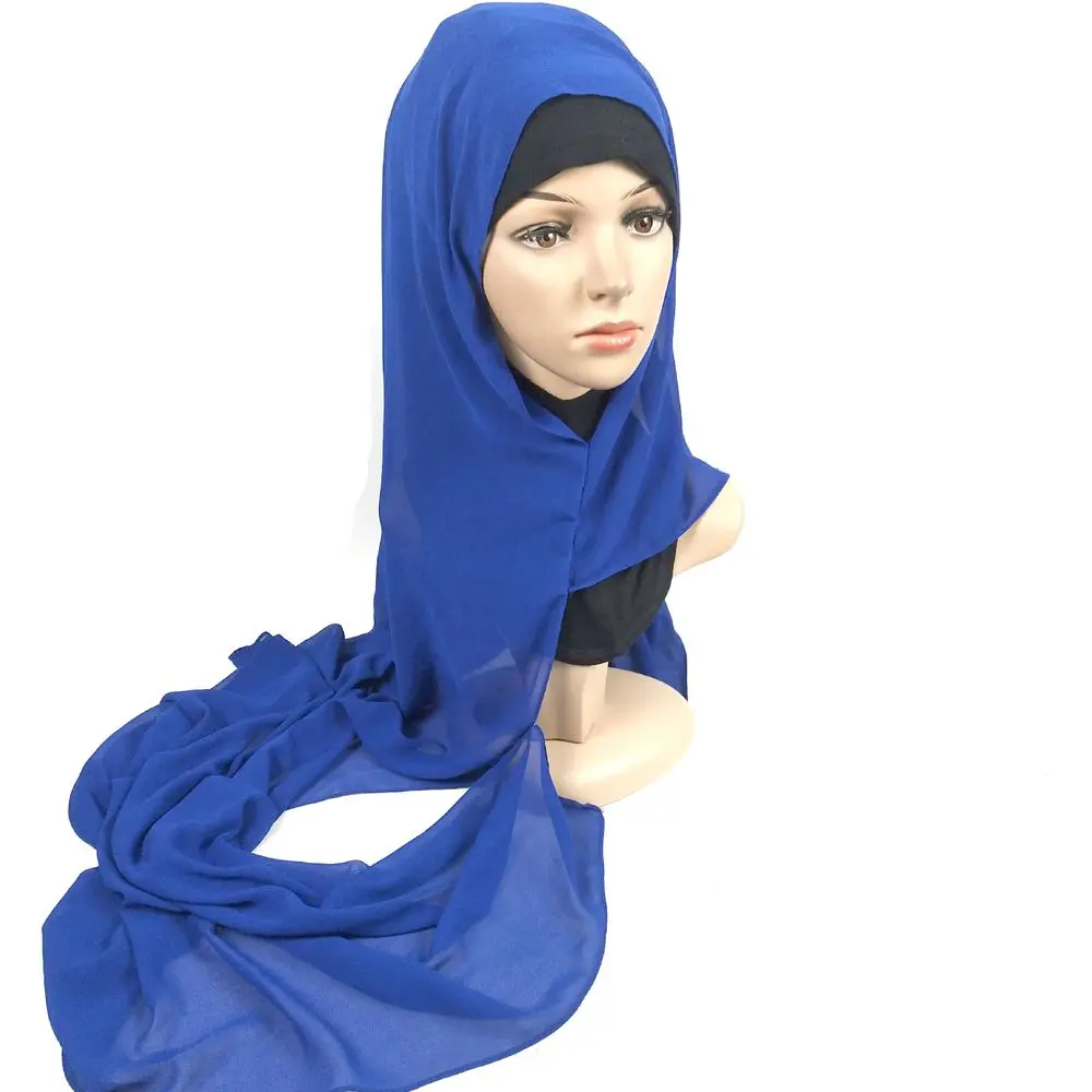 

Fashion Girls Bandana Hedging Caps Turban Hat Chiffon Full Cover Islamic Turban Muslim Turbante Head Scarf Women's Hijabs