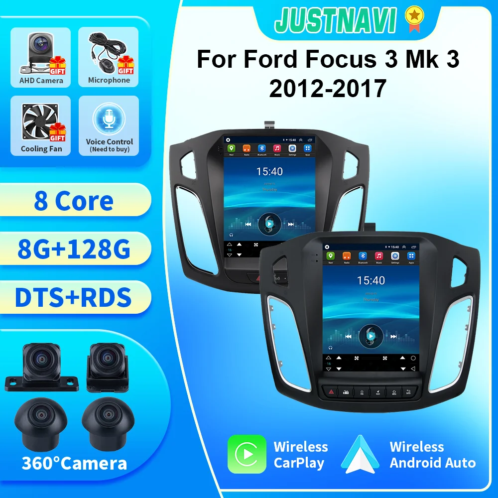 

Автомобильная интеллектуальная система JUSTNAVI 8 ГБ 128 ГБ для Ford Focus 3 Mk 3 2012-2017 Android 10 автомобильное радио 2DIN мультимедийный видеоплеер DVD