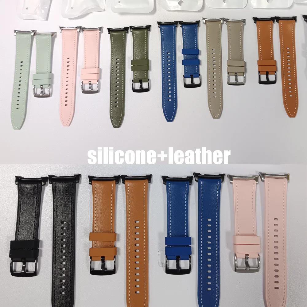 Premium Silicone-Leather Signature Stitch Strap for Smartwatches (40mm & 44mm)