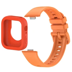 Set di Accessori Sostituibili con Cinturino in Silicone Colorato e Custodia Protettiva Morbida per Huawei Watch Fit 3