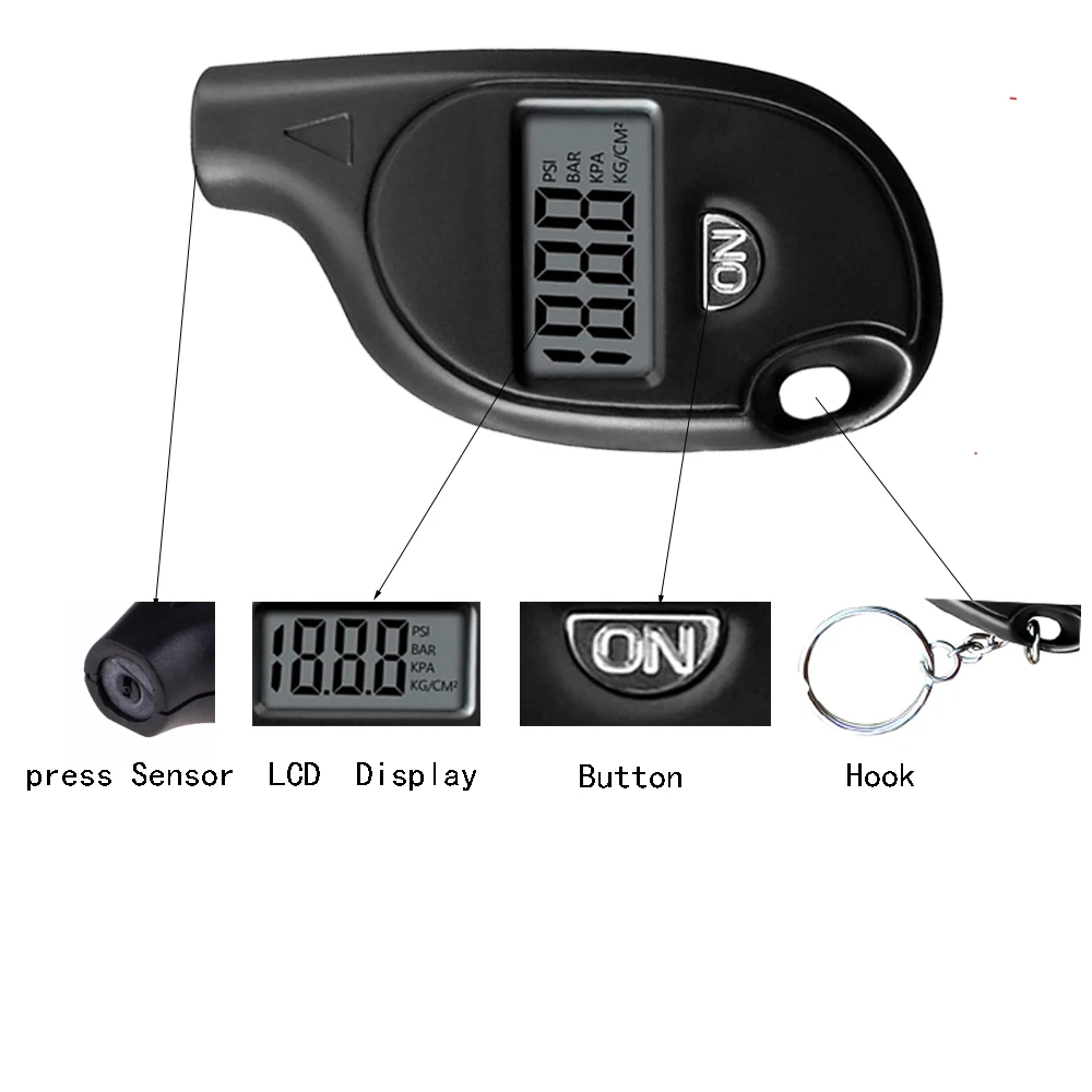 Mini Keychain LCD Digital Car Tyre Air Pressure Gauge Auto Motorcycle Test For Car Tyre Meter Tester Tool For Auto car tire pressure monitor,motorcycle tire pressure monitor,car tire pressure sensor