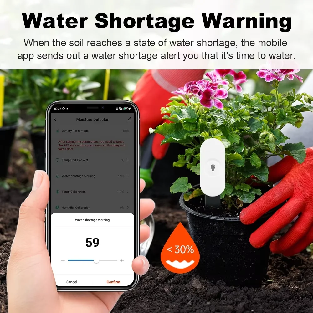 Tuya Smart ZigBee Soil Moisture Sensor Temperature and Humidity Meter Thermo Hygrometer Garden Automation Irrigation Detector