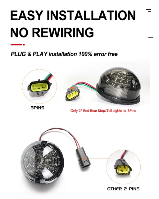 4pc Luz Indicadora Lateral Ámbar Para Remolque Camión 12-24v | Meses Sin Interés