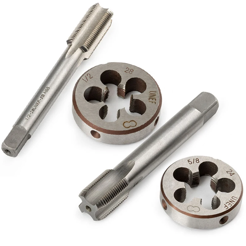 1/2 "-28 O 5/8"-24 Gunsmithing Toccare E Die Set Unf Hss Filettatura Filo Spina Destra Strumento Mano