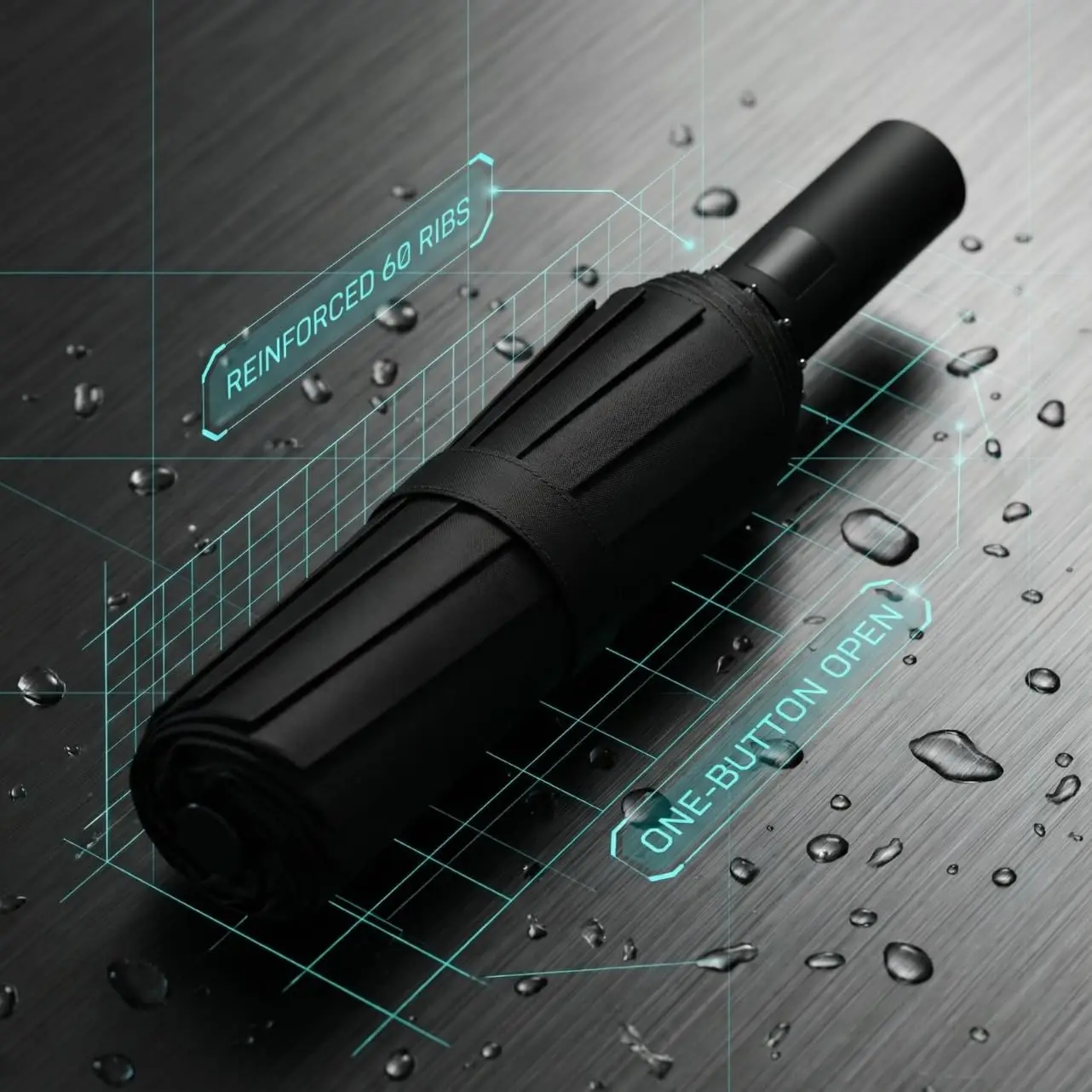 Windproof Auto Open Close Compact Umbrella – Heavy Duty Rain Protection for Everyday Commute and Travel