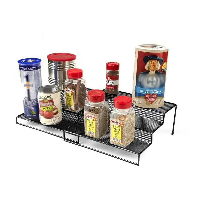 

Tier Metal Mesh Multi Purpose Kitchen Storage Organizer, 2 Pcs, Black Kitchen storage & organization Articulos de cocina y hogar