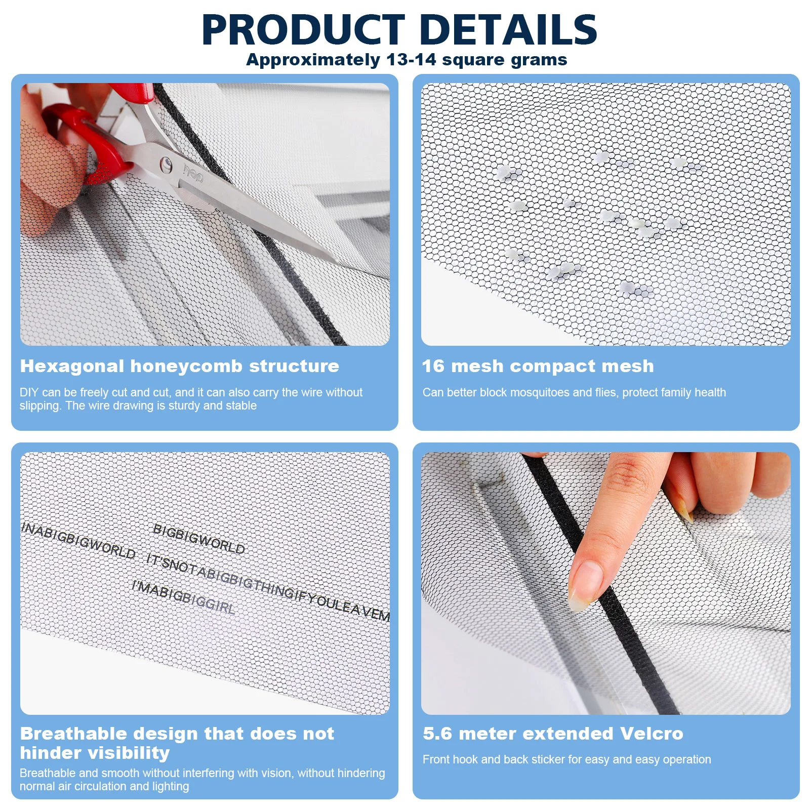 Window Net Self-Adhesive Anti Mosquito Door Mesh DIY Cutting Net 2