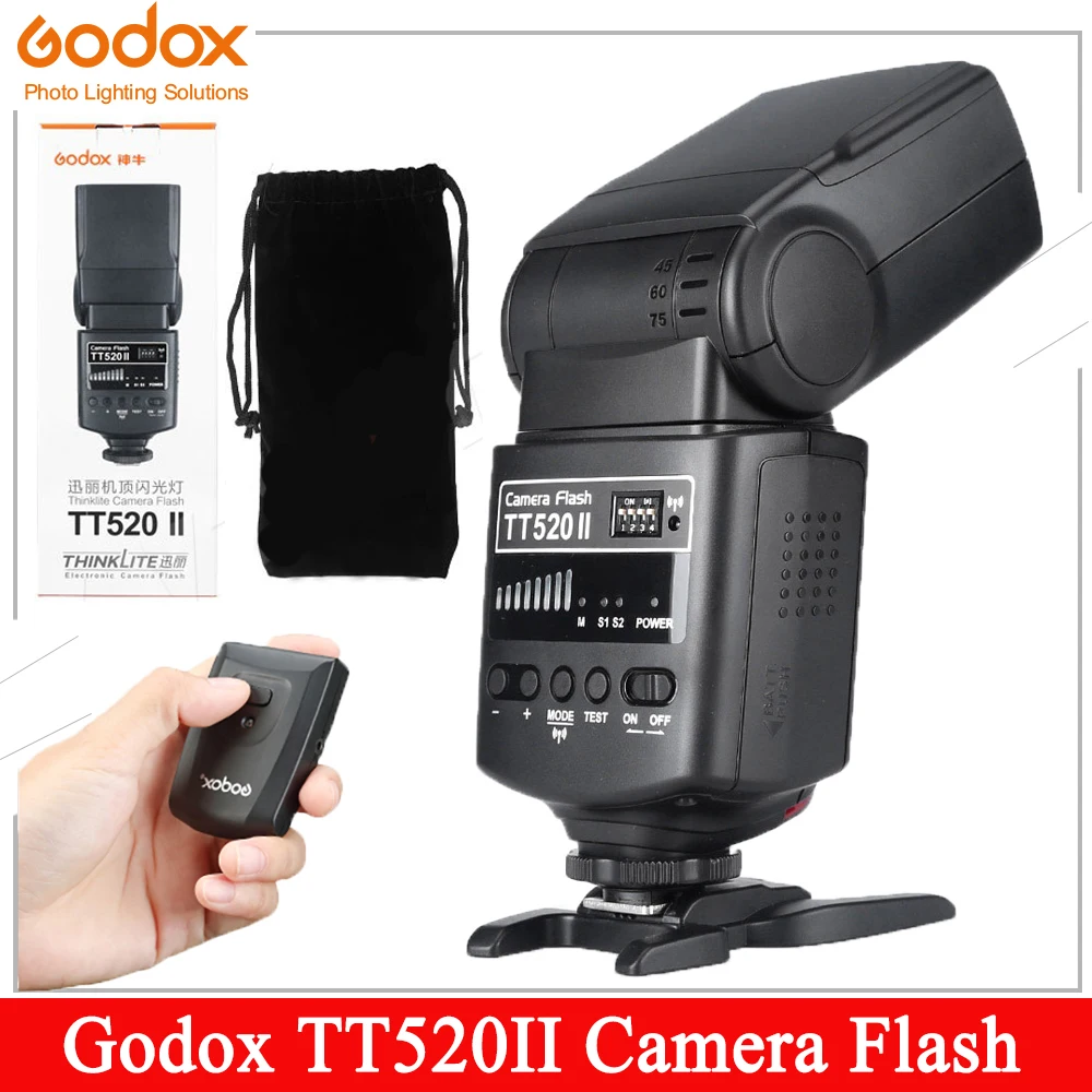 Fotocamera Godox Flash Tt520Ii Con Segnale Wireless 433Mhz Integrato Per Fotocamere Dslr Canon Nikon Pentax Olympus