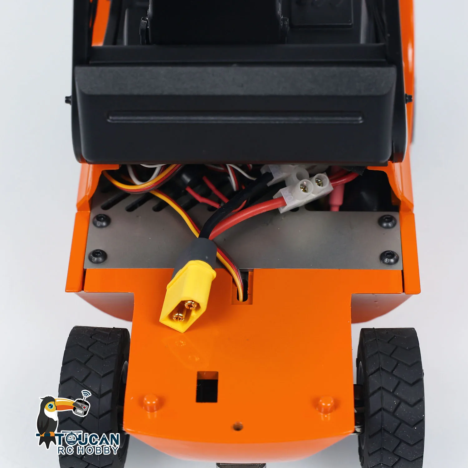 1/14 Scale RC Hydraulic Forklift Wheeled Transfer Car Model 40DA3 Metal Machine Construction Vehicles Light Sound Toys TH23692 6