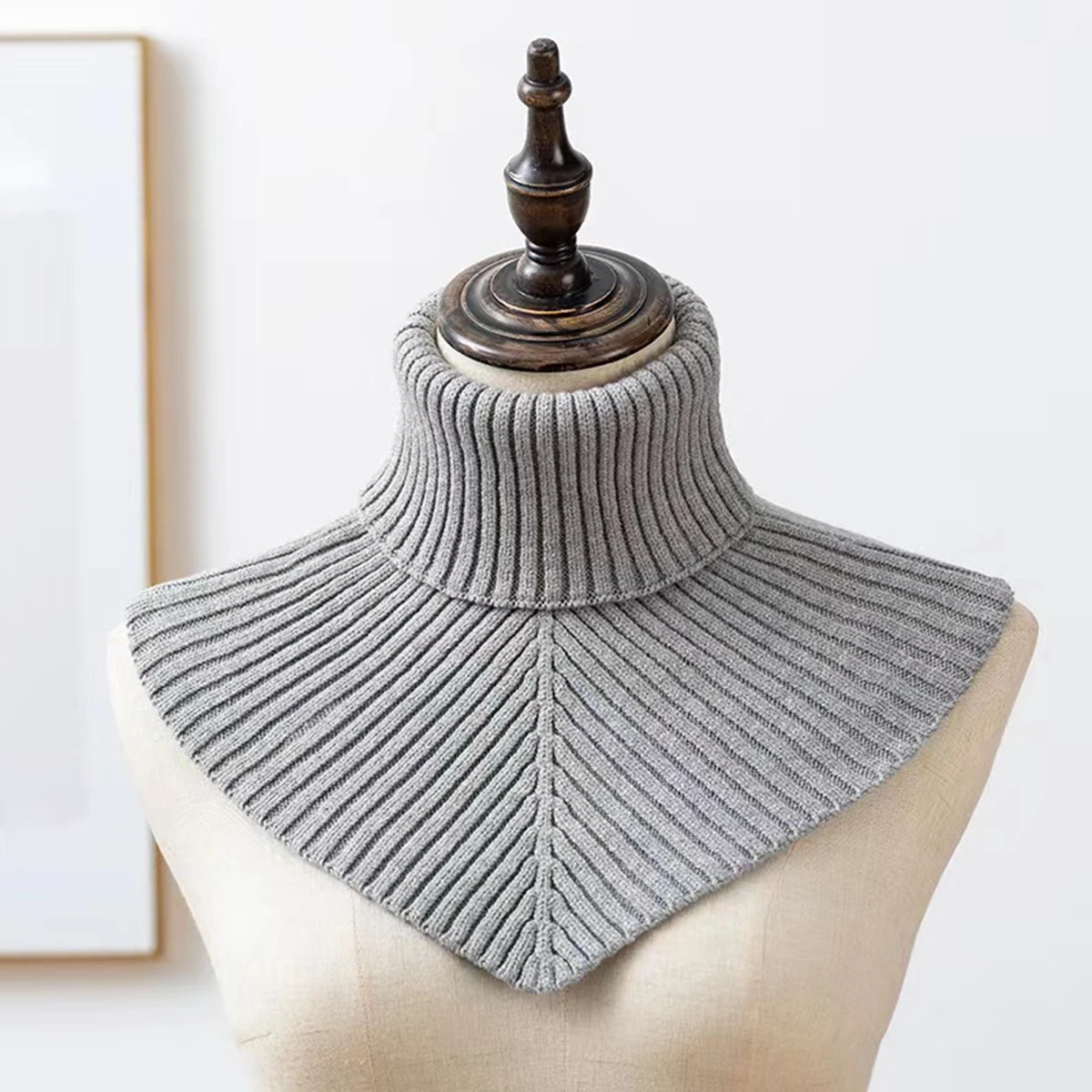 Frauen Neue Abnehmbare Gestrickte Dicke Gefälschte Kragen Hals Wärmer im Winter Outdoor Abdeckung Hals Schulter Einfarbig Schalldämpfer – Detail 2