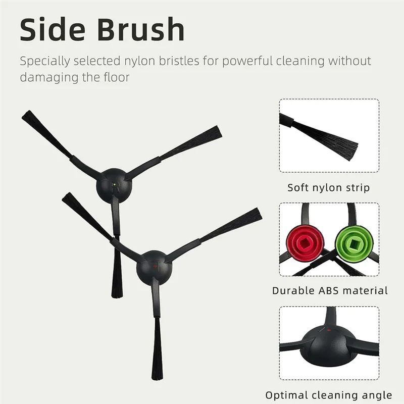 Replacement Compatible for Honiture G20, G20 Pro Vacuum Cleaner Robot, Main Brush, Side Brushes 4