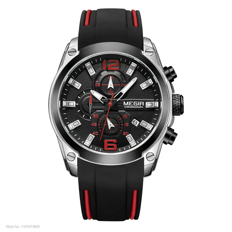 OLEVS Orologio Uomo Multifunzione Cronografo Analogico Digitale LED Acciaio Data Sveglia Impermeabile - 2