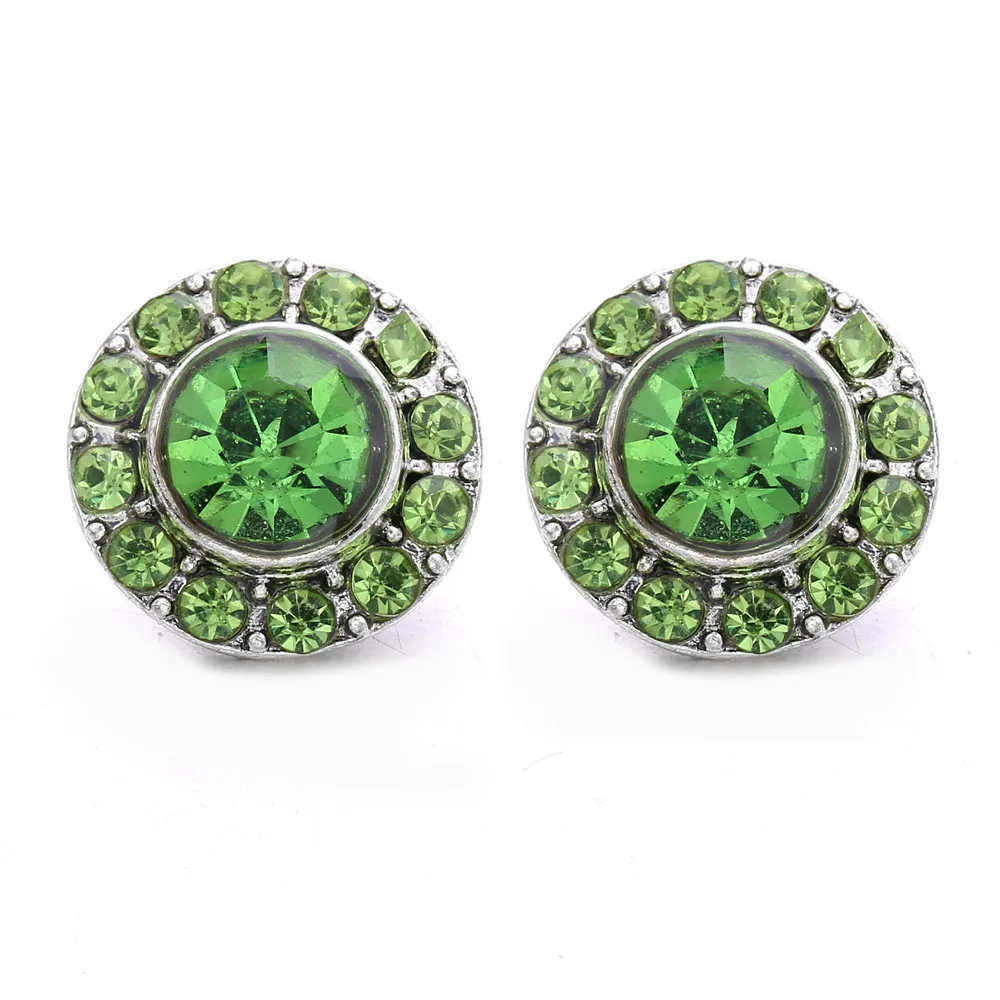 20pcs 12mm Snap Buttons Jewelry Round Metal Rhinestone Flower Mini 12mm Snap Buttons Bracelets Necklaces
