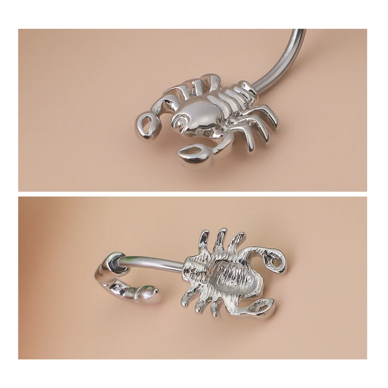 Simple Piercing Belly Button Buckle Ring Fashion Accessories Scorpion Shape Piercing Buckle Ring Punk Body Jewelry Accessories