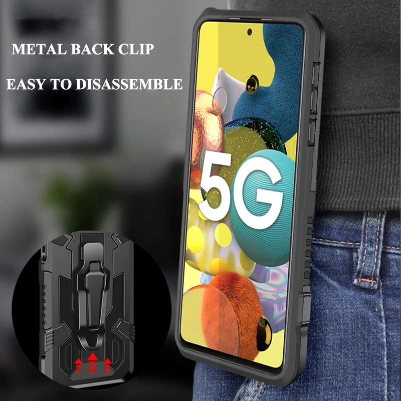 Enhanced Shockproof Magnetic Armor Case with Multi-Function Bracket and Back Clip