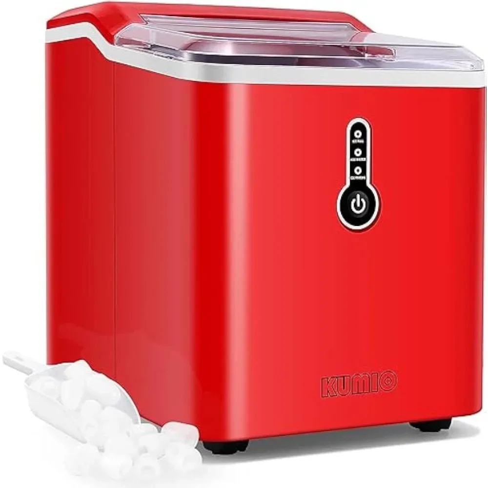 

KUMIO Ice Makers Countertop, 26.5 Lbs/24H, 9 Bullet Ice Ready in 6-9 Mins with Ice Scoop and Basket, Compact Portable Ice Maker