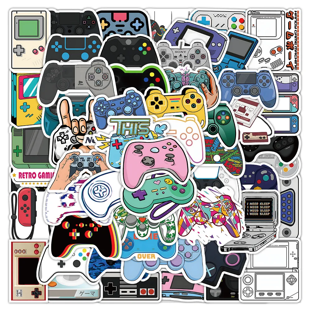 50/100Pcs INS Novelty Cartoon Kawaii Cute GamePad Stickers PVC Waterproof  Stickers Decals For Kids Boys Girls Toys Gifts