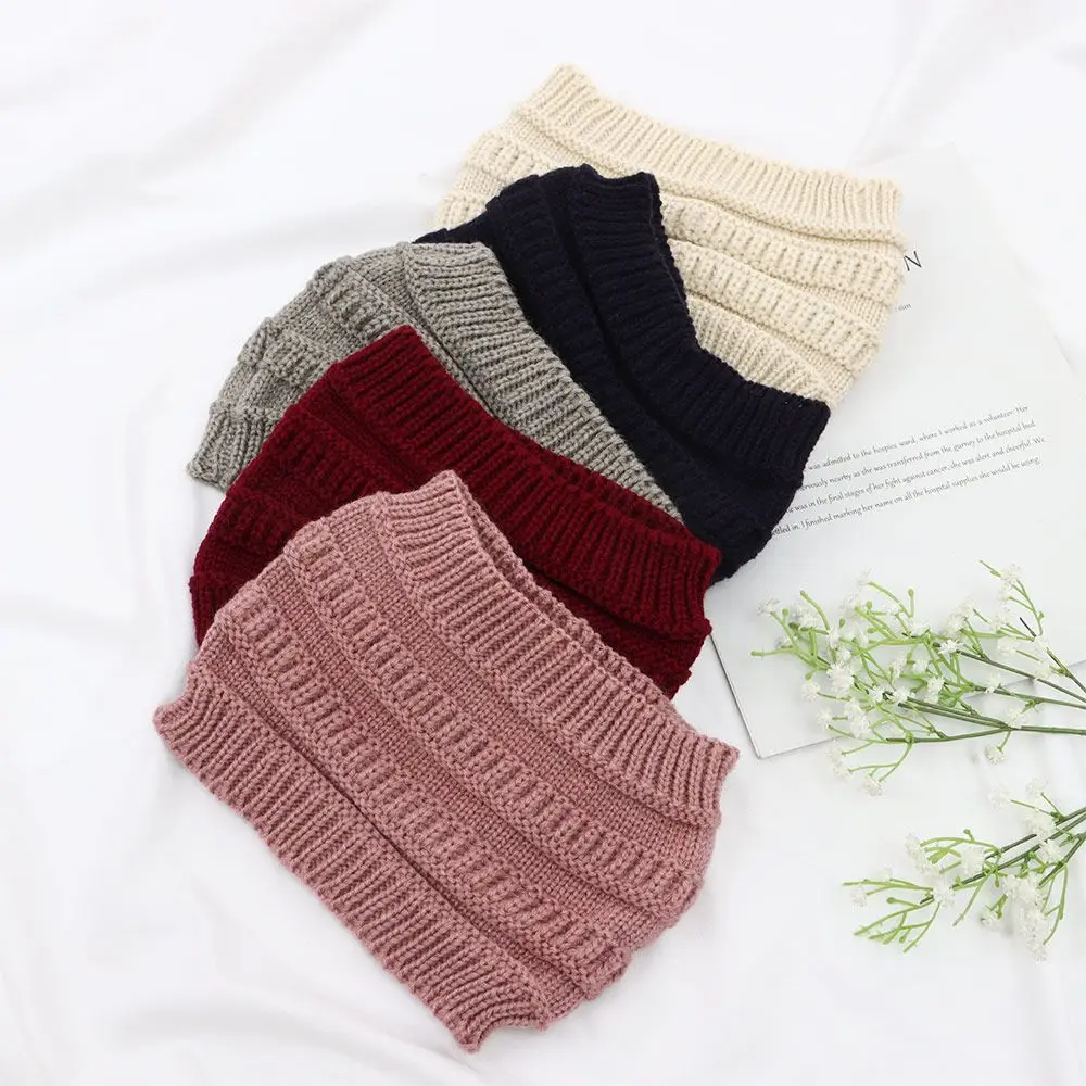 1 Stück Stricken Stirnband Pferdes chwanz Mütze Hut Winter warmes Ohr Frauen breite Turban Haarschmuck Mädchen Haarband Kopf wickel – Detail 2
