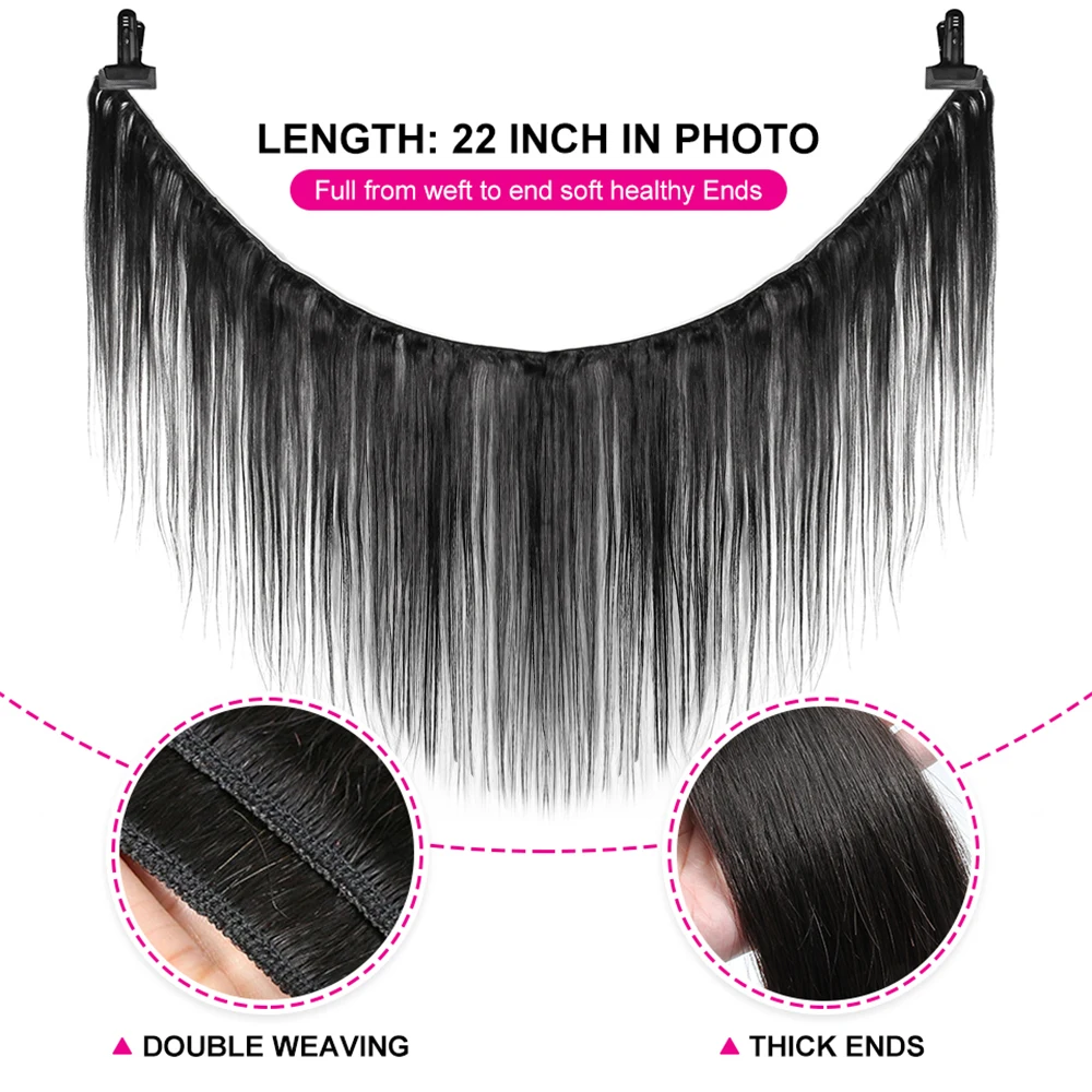 100% Human Hair Bundles with 4x4 Transparent Lace Closure Straight Brazilian Remy Hair for Black Women 3 4 Bundles With Closure