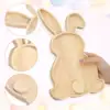 Rabbit Tray Dessert Serving Wood Dish Fruit Appetizer Shape Wooden Desktop Decorative Easter Bunny Plate 2