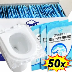 50/1pcs Disposable Toilet Seat Cover Mat Portable Travel Safety Toilet Seat Paper Pads Waterproof Cushion Bathroom Accessiories