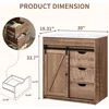 Farmhouse Bathroom Vanity with Sink, Bathroom Vanity Sliding Barn Door, Modern Bathroom Cabinet w/3 Drawers & Adjustable Shelves 3
