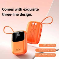 Mini batterie externe numérique grand écran 500000mAh, avec charge rapide à trois fils intégrée, pour iPhone 5