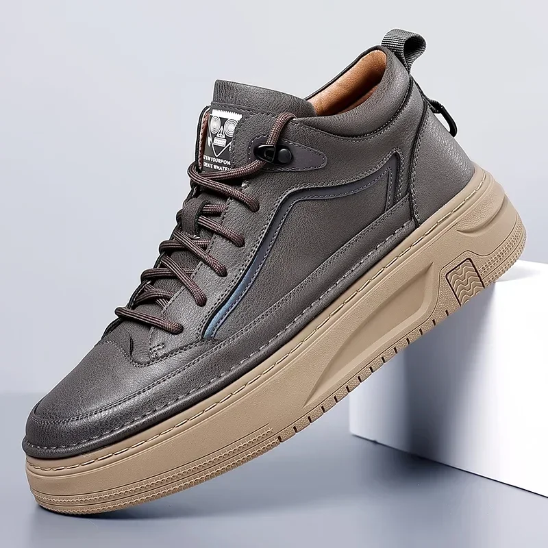 

Luxury Brand New 2023 Genuine Leather Men Outdoor Sneakers Comfy Lightweight Walking Hiking Shoes Casual Original Designer Shoes
