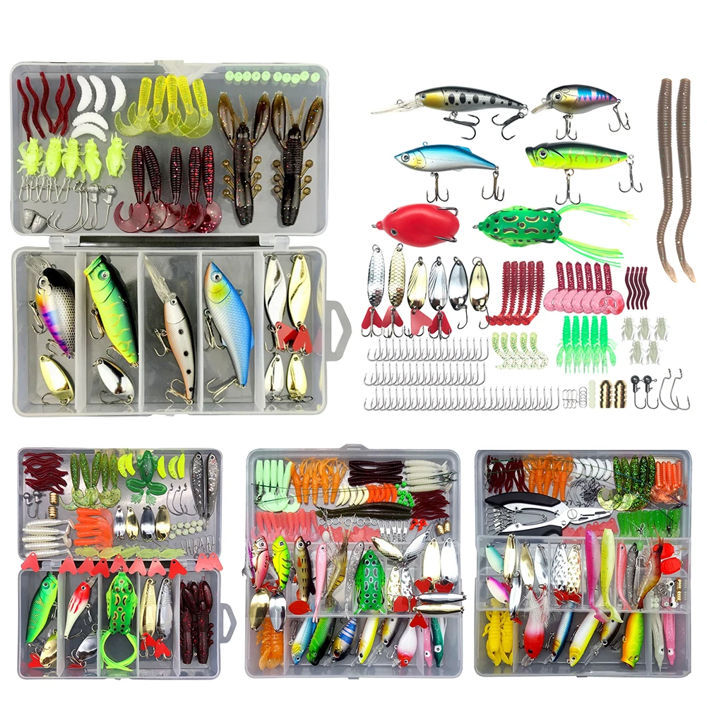  Fishing Lure Tackle Bait Kit for Freshwater, Universal  Artificial Soft Baits Set with Fishing Tackle Box for Freshwater Saltwater  33pcs Lure Bait Set : Sports & Outdoors