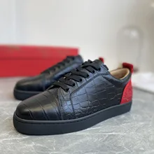Men's Sneakers Casual Dress Shoes Red Bottom Shoes for Men Stone Pattern Luxury Designer Shoes