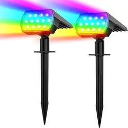 Luminous Solar - Powered LED Spotlights - Waterproof Outdoor Lighting for Garden Pathways and Yards (Multicolor)